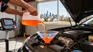 coolant flush service coolant refill