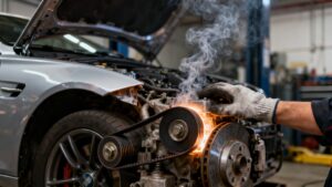 car smells like burning rubber engine repair