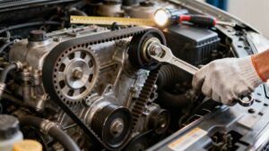 serpentine belt squeal fix timing belt