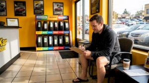 Car owner applying for auto repair financing