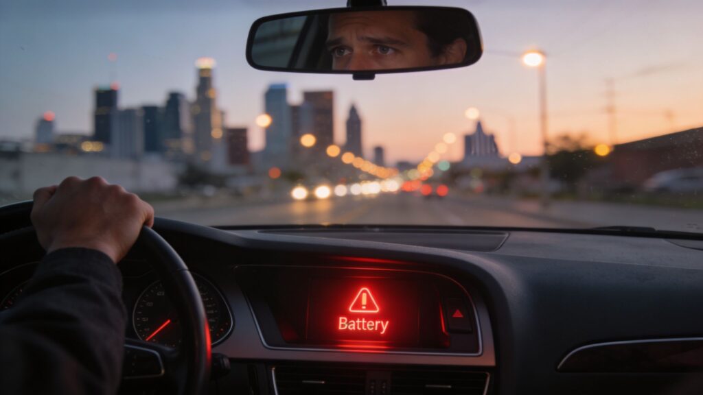 battery light flashing car dashboard