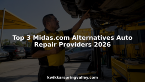 Auto repair technician inspecting vehicle in garage