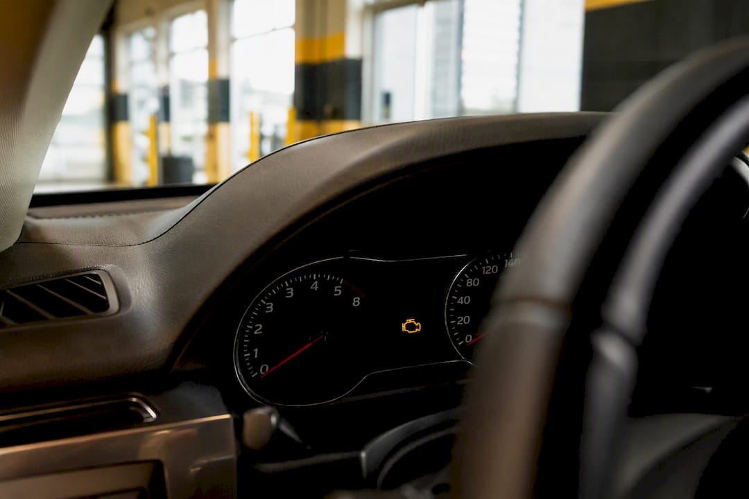 Check engine light illuminated on vehicle dashboard