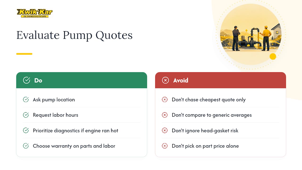 Is the Standard Cost Advice on Water Pumps Actually Useful? — overview diagram