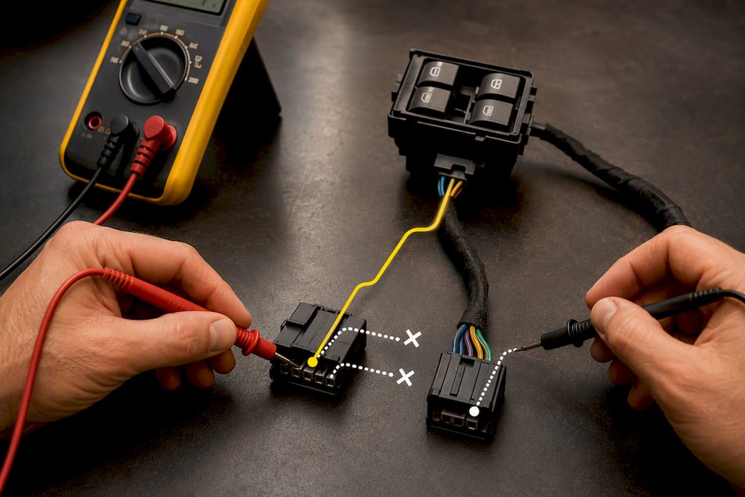 Illustration of power window pin testing
