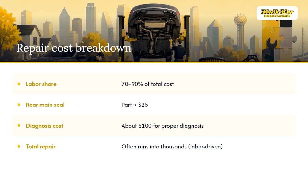 Oil leak repair cost comparison