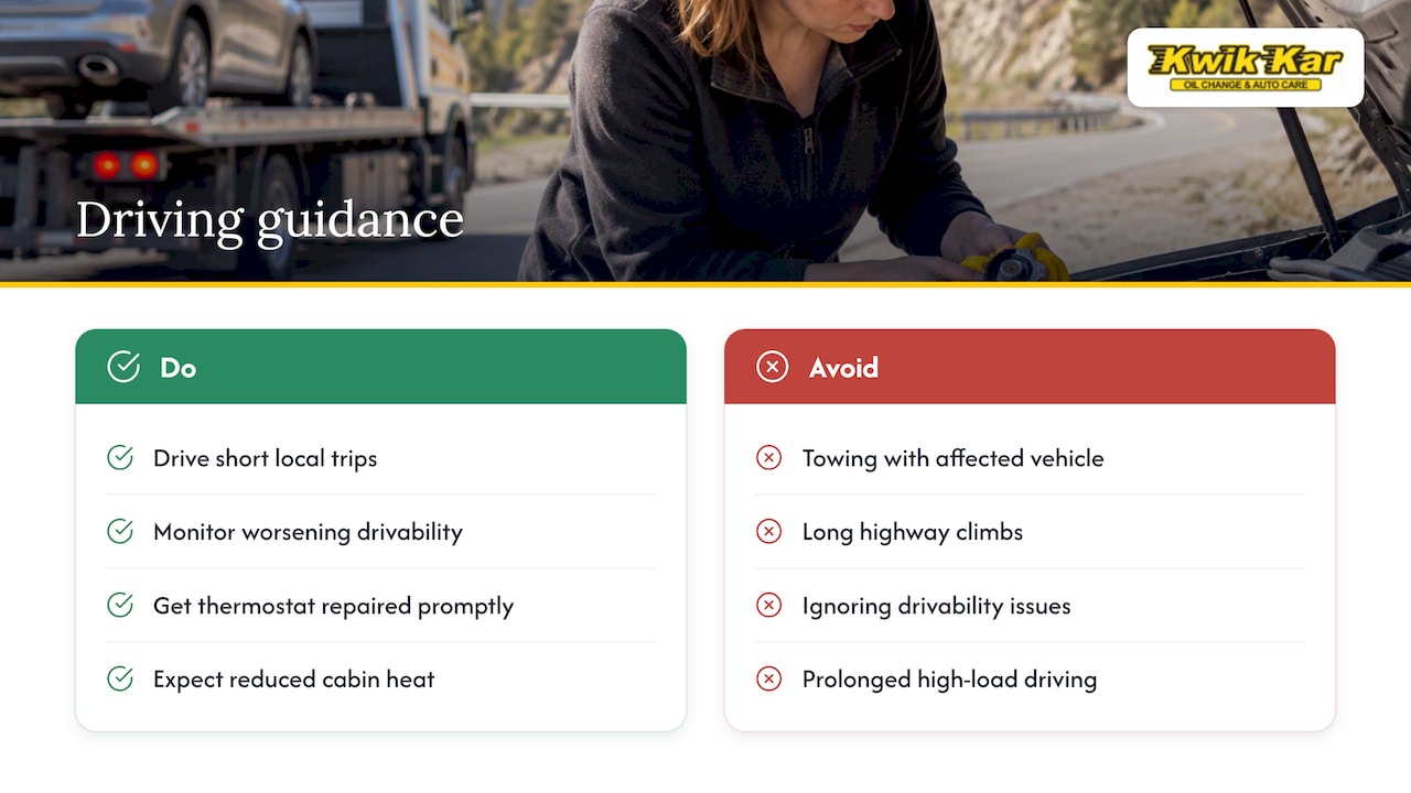 Risks and how long you can drive with it — overview diagram