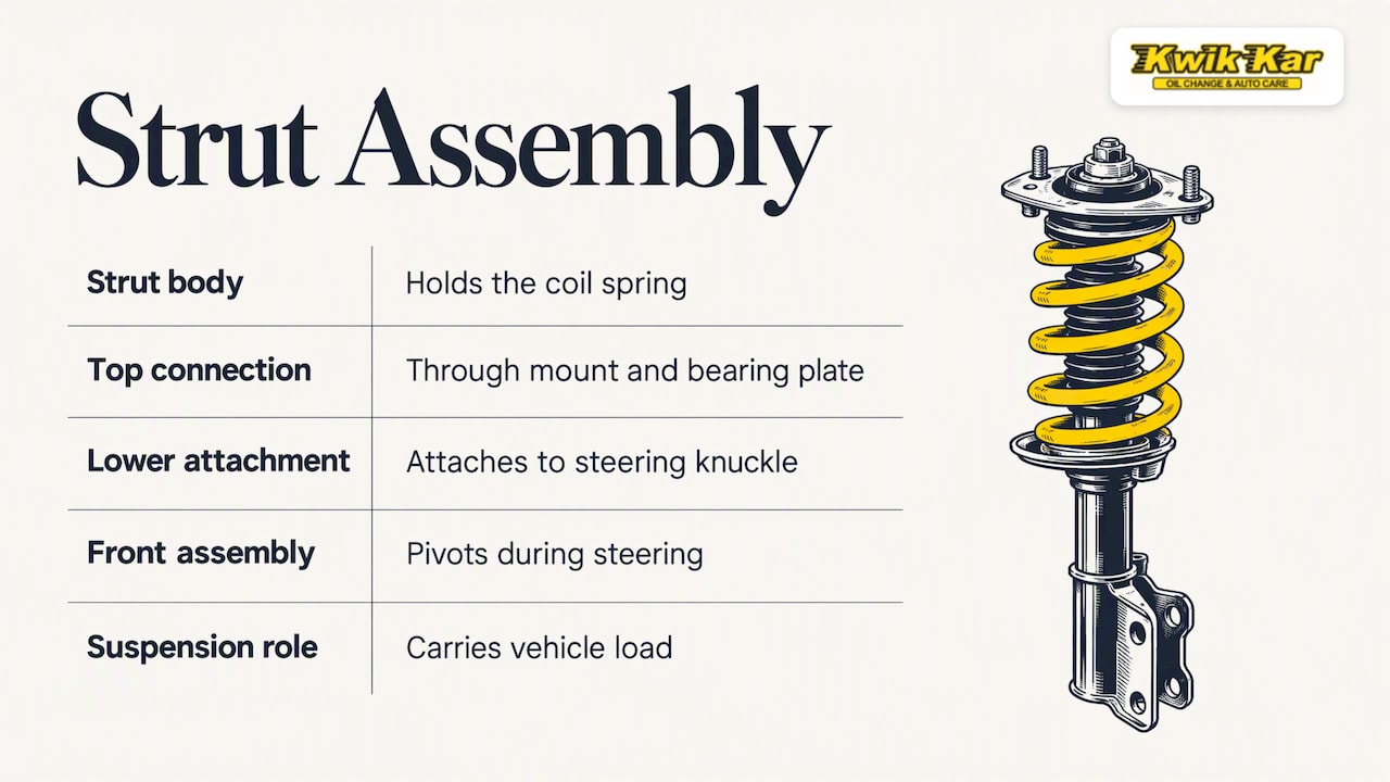 Strut assembly parts and vehicle connections