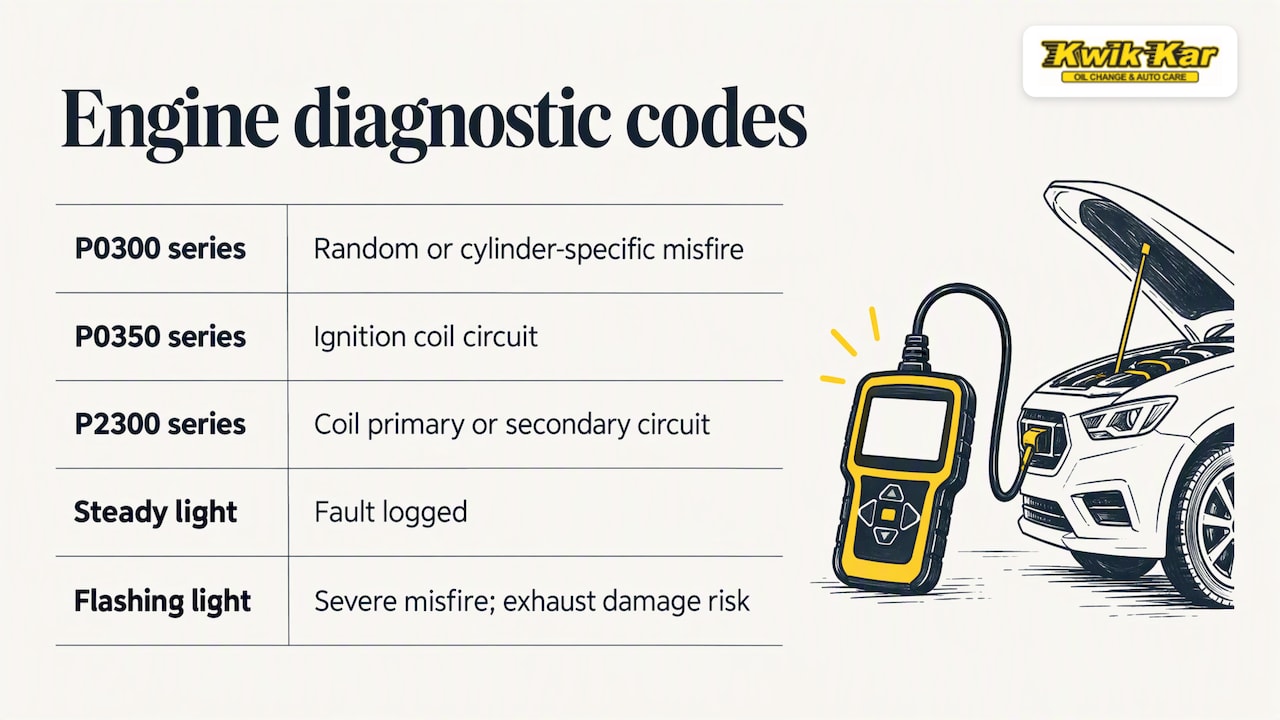 Three ignition-related diagnostic code families