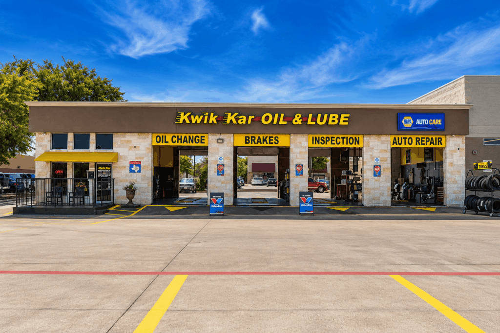 Kwik Kar Oil Change & Auto Care auto repair shop exterior in Spring Valley, Dallas, TX